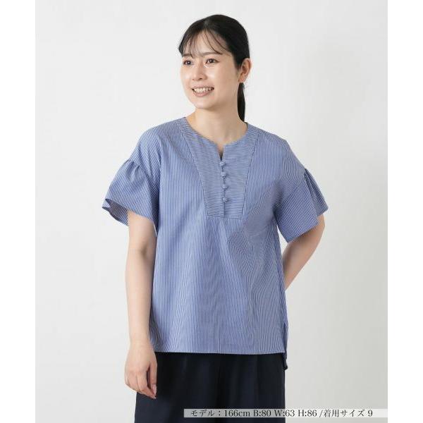 Leilian（レリアン） 切替ストライプブラウス : タカシマヤ 