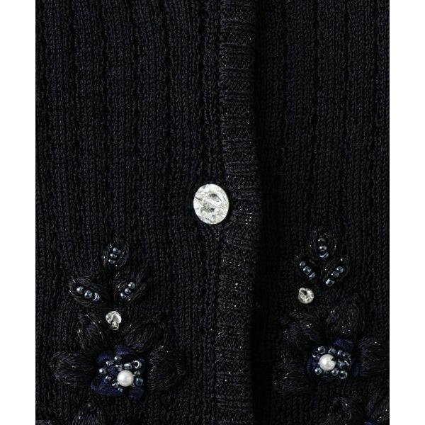 Leilian PLUS HOUSE / レリアンプラスハウス フラワー刺繍Vネックカーディガン【CORSINI & PROTI】の画像