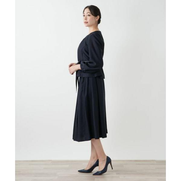 Leilian PLUS HOUSE / レリアンプラスハウス 表情ボーダーノーカラーブラウススーツ_2