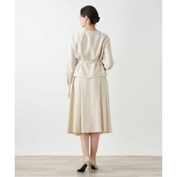Leilian PLUS HOUSE / レリアンプラスハウス 表情ボーダーノーカラーブラウススーツ_6