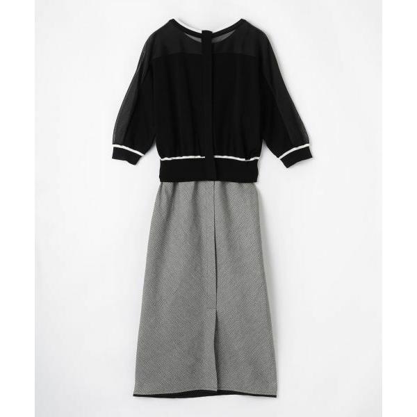 LANVIN COLLECTION - / ランバン 寄せあわせ ワンウェイリネンストレッチドレス