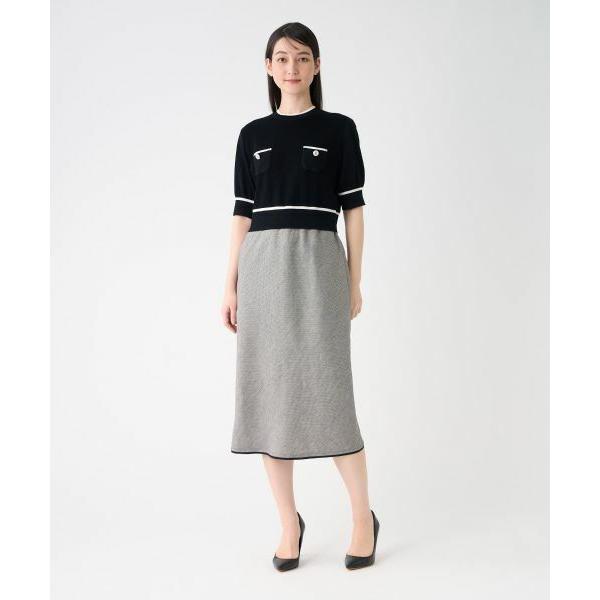 LANVIN COLLECTION - / ランバン 寄せあわせ ワンウェイリネンストレッチドレス