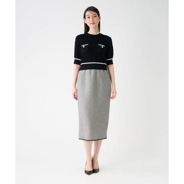 LANVIN COLLECTION - / ランバン 寄せあわせ ワンウェイリネンストレッチドレス