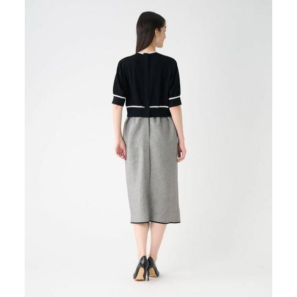 LANVIN COLLECTION - / ランバン 寄せあわせ ワンウェイリネンストレッチドレス
