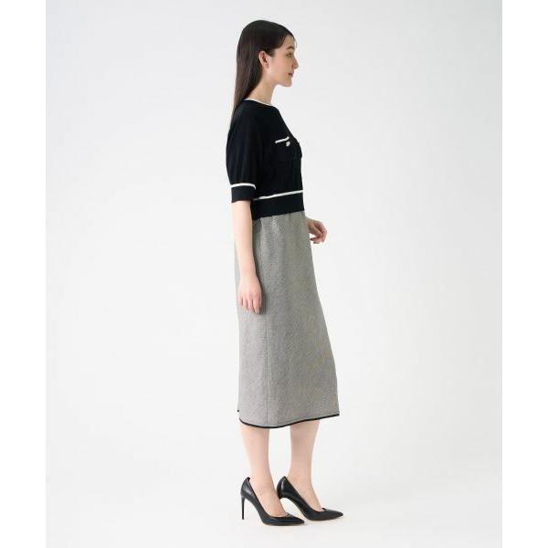 LANVIN COLLECTION - / ランバン 寄せあわせ ワンウェイリネンストレッチドレス