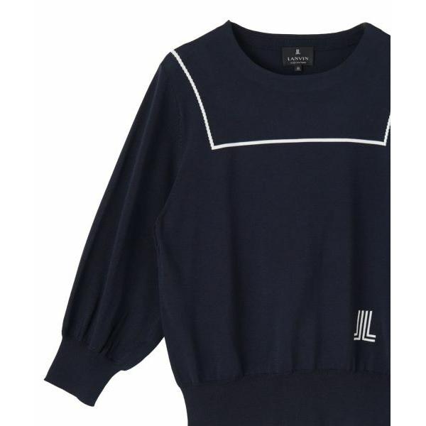 LANVIN COLLECTION / ランバン コレクション 16ゲージインターシャニットの画像