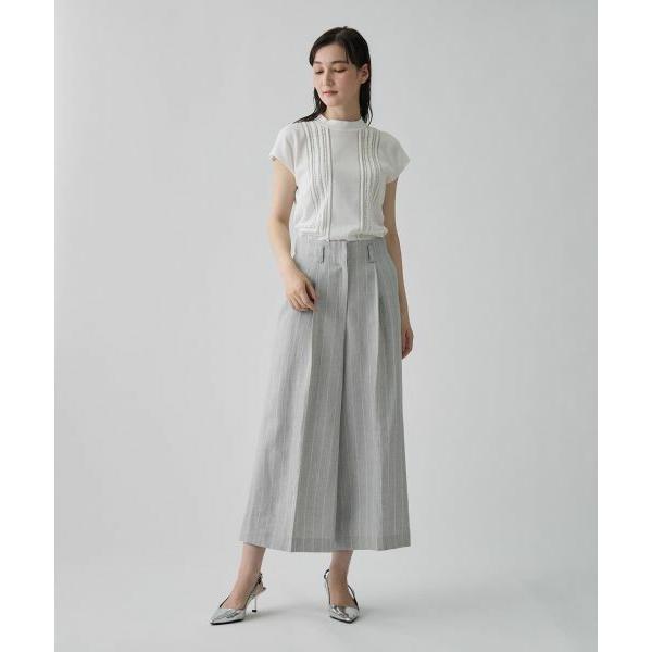 LANVIN COLLECTION / ランバン コレクション ストライプリネンウールパンツの画像
