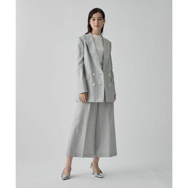 LANVIN COLLECTION / ランバン コレクション ストライプリネンウールパンツの画像