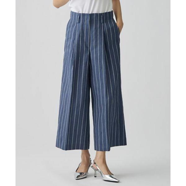 LANVIN COLLECTION / ランバン コレクション ストライプリネンウールパンツの画像