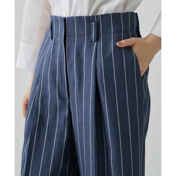 LANVIN COLLECTION / ランバン コレクション ストライプリネンウールパンツの画像