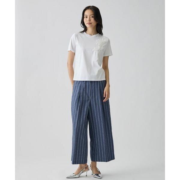 LANVIN COLLECTION / ランバン コレクション ストライプリネンウールパンツの画像