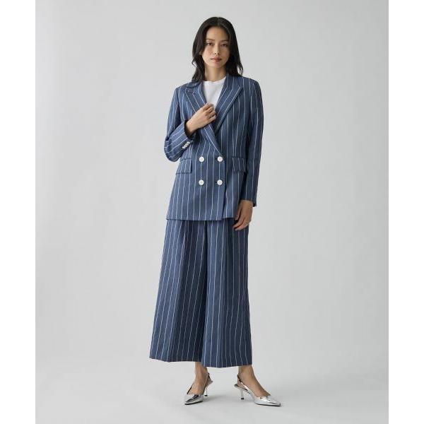 LANVIN COLLECTION / ランバン コレクション ストライプリネンウールパンツの画像