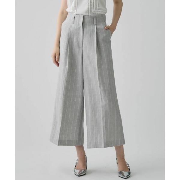 LANVIN COLLECTION / ランバン コレクション ストライプリネンウールパンツの画像