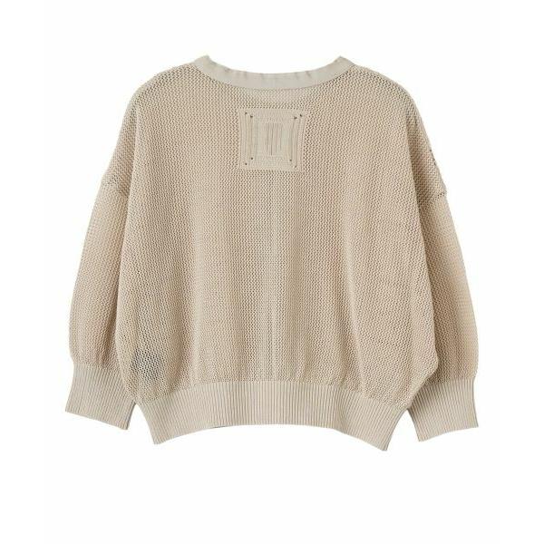 LANVIN COLLECTION / ランバン コレクション メッシュ&ポップコーン ロゴカーディガンの画像