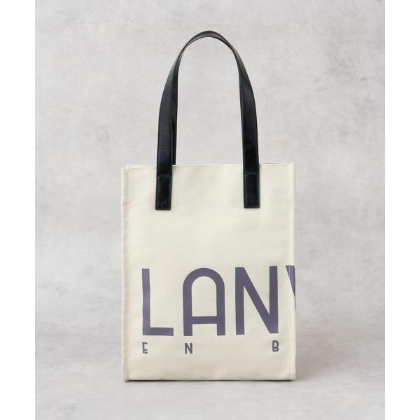 新品★ランバンオンブルー★ロゴプリント エッセンシャルトートバッグL★アイボリー ランバン オン ブルー LANVIN en Bleu ジャーナル 2wayトートバッグ