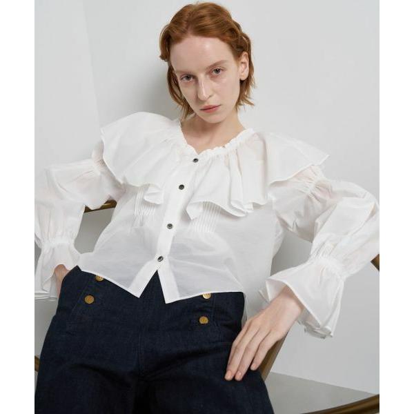 LANVIN en Bleu / ランバン オン ブルー ギャザーフリルブラウス