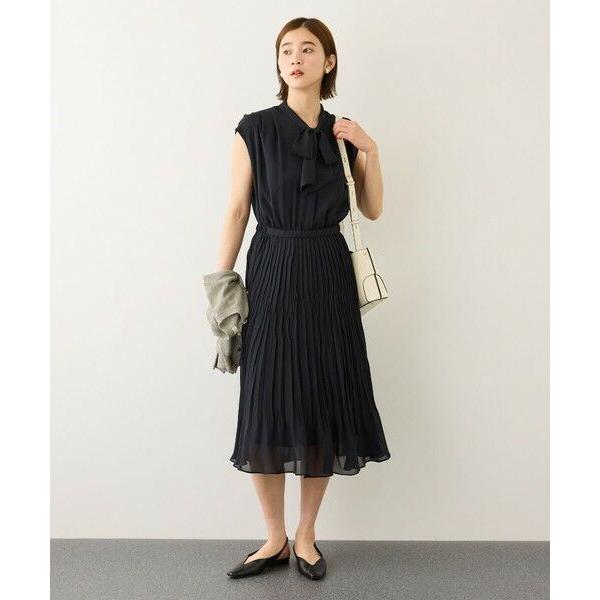 ROPE' / ロペ ジョーゼットフレンチスリーブプリーツワンピース/26SSの画像