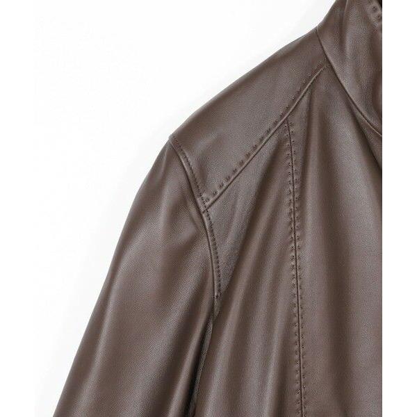 MEN'S BIGI / メンズビギ スタンドカラーシングルライダース シープレザージャケットの画像