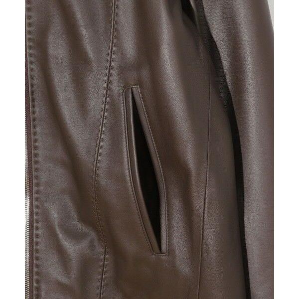 MEN'S BIGI / メンズビギ スタンドカラーシングルライダース シープレザージャケットの画像