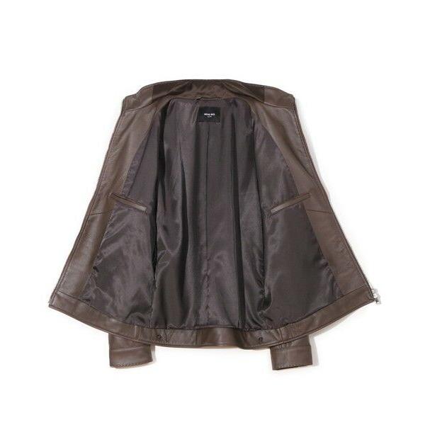 MEN'S BIGI / メンズビギ スタンドカラーシングルライダース シープレザージャケットの画像