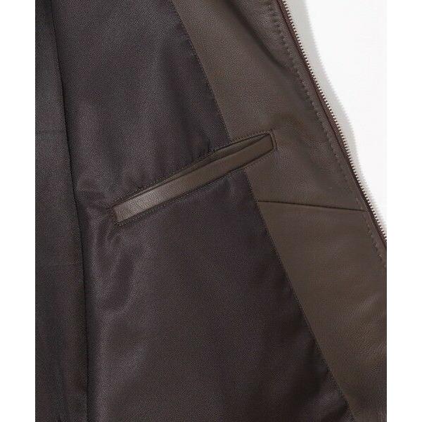 MEN'S BIGI / メンズビギ スタンドカラーシングルライダース シープレザージャケットの画像