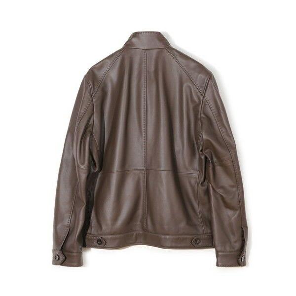 MEN'S BIGI / メンズビギ スタンドカラーシングルライダース シープレザージャケットの画像