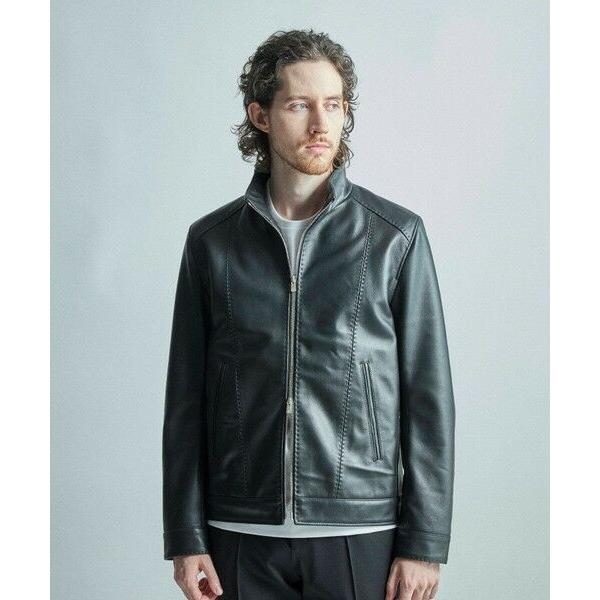 MEN'S BIGI / メンズビギ スタンドカラーシングルライダース シープレザージャケットの画像