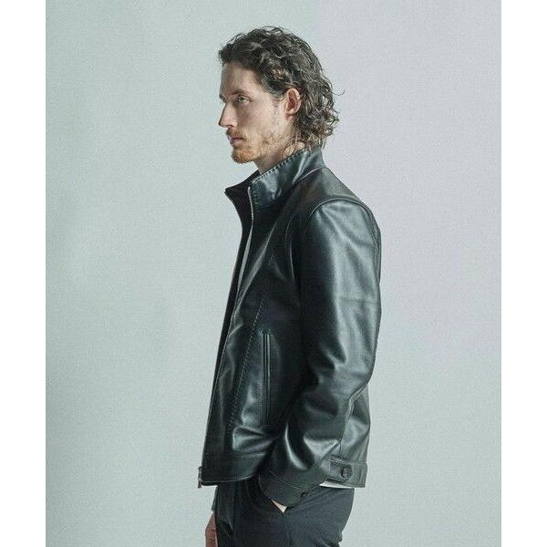 MEN'S BIGI / メンズビギ スタンドカラーシングルライダース シープレザージャケットの画像