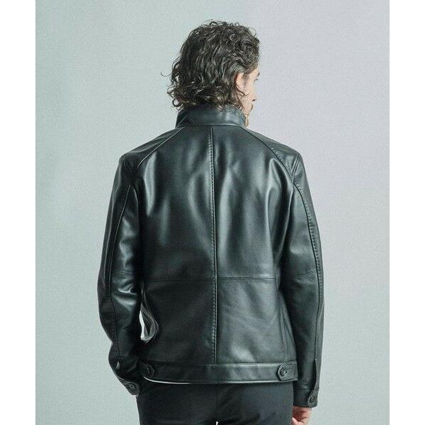 MEN'S BIGI / メンズビギ スタンドカラーシングルライダース シープレザージャケットの画像