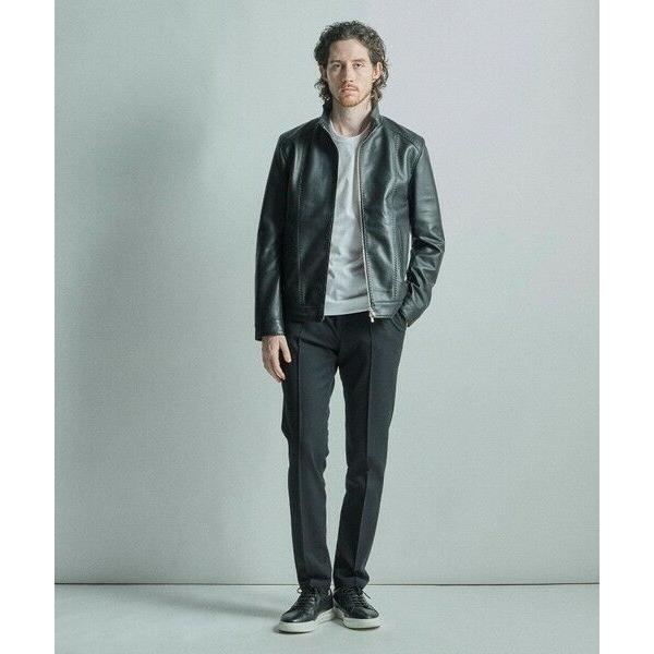 MEN'S BIGI / メンズビギ スタンドカラーシングルライダース シープレザージャケットの画像