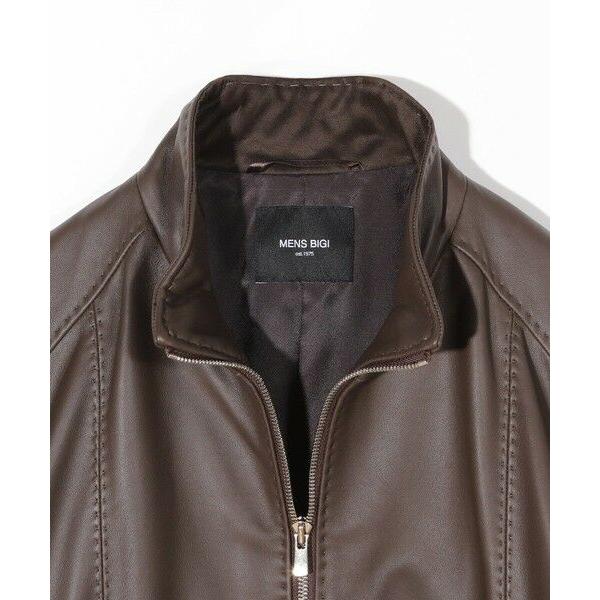 MEN'S BIGI / メンズビギ スタンドカラーシングルライダース シープレザージャケットの画像