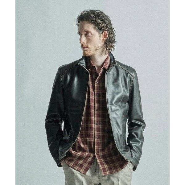 MEN'S BIGI（メンズビギ） スタンドカラーシングルライダース シープ