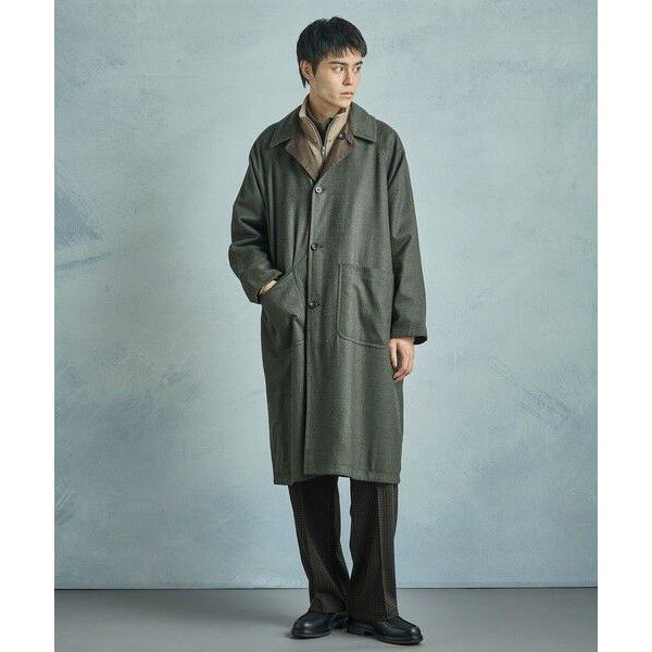MEN'S BIGI / メンズビギ 【50th Anniv . 中田 慎介】 COTTON TWILL x WOOL HOUND'S TOOTH REVERSIBLE COATの画像