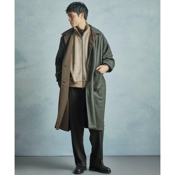 MEN'S BIGI / メンズビギ 【50th Anniv . 中田 慎介】 COTTON TWILL x WOOL HOUND'S TOOTH REVERSIBLE COATの画像