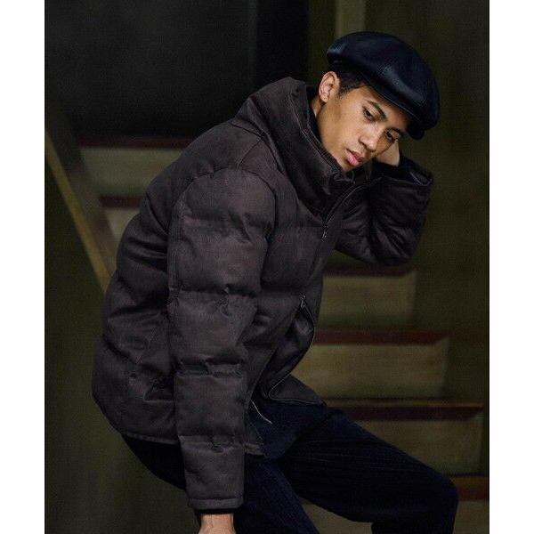MEN'S BIGI（メンズビギ） スエード調ツイルプリントダウンジャケット
