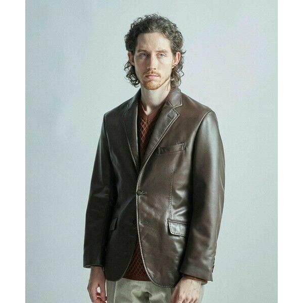 MEN'S BIGI / メンズビギ シープレザーテーラードジャケットの画像