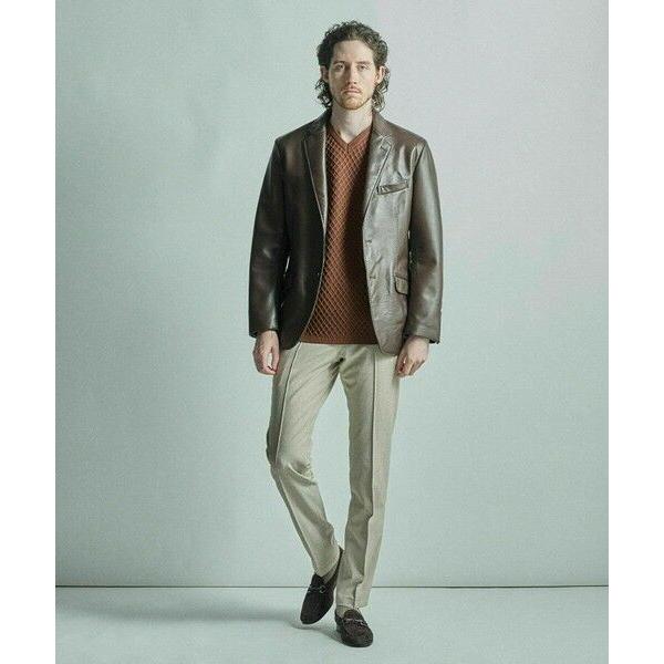 MEN'S BIGI / メンズビギ シープレザーテーラードジャケットの画像