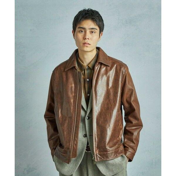 MEN'S BIGI（メンズビギ） ゴートレザー ライダースブルゾン