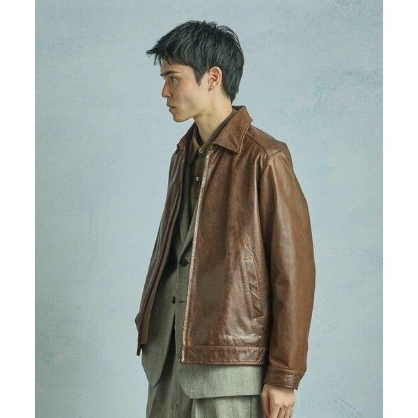 MEN'S BIGI / メンズビギ ゴートレザー ライダースブルゾンの画像
