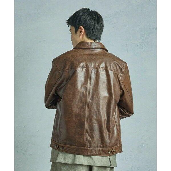 MEN'S BIGI / メンズビギ ゴートレザー ライダースブルゾンの画像