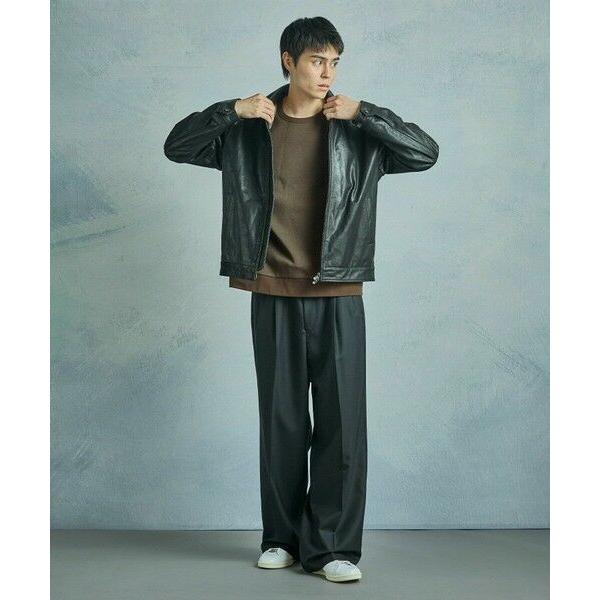 MEN'S BIGI / メンズビギ ゴートレザー ライダースブルゾンの画像