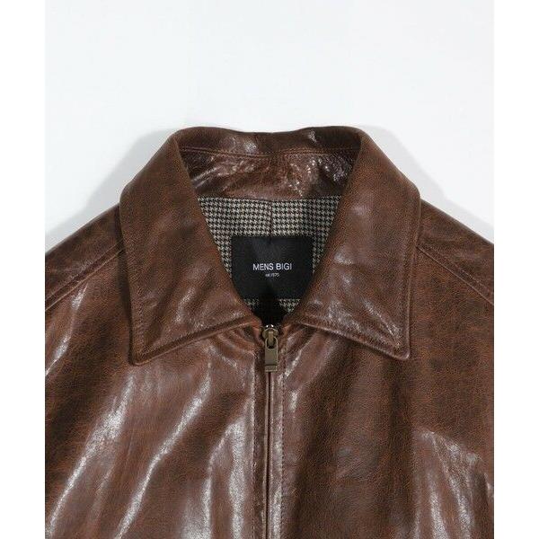 MEN'S BIGI（メンズビギ） ゴートレザー ライダースブルゾン