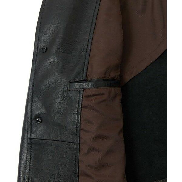 MEN'S BIGI / メンズビギ ライトラムレザー カバーオールブルゾンの画像