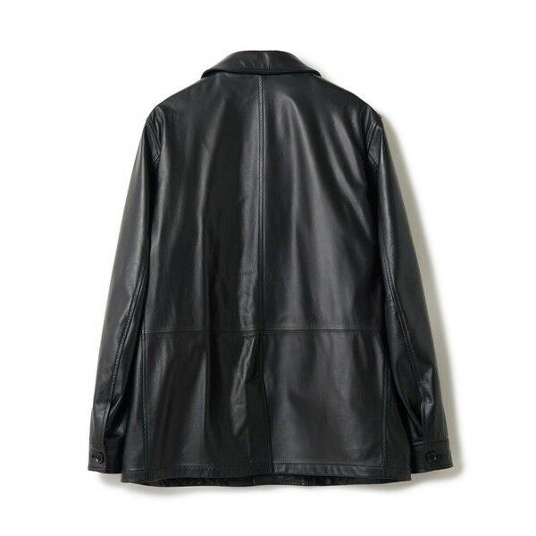 MEN'S BIGI / メンズビギ ライトラムレザー カバーオールブルゾンの画像
