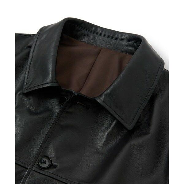 MEN'S BIGI / メンズビギ ライトラムレザー カバーオールブルゾンの画像