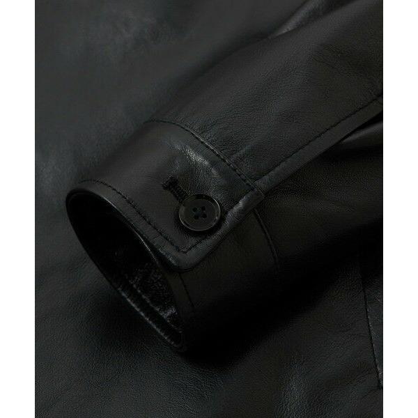 MEN'S BIGI / メンズビギ ライトラムレザー カバーオールブルゾンの画像