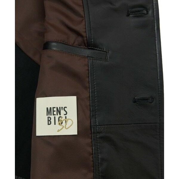 MEN'S BIGI / メンズビギ ライトラムレザー カバーオールブルゾンの画像