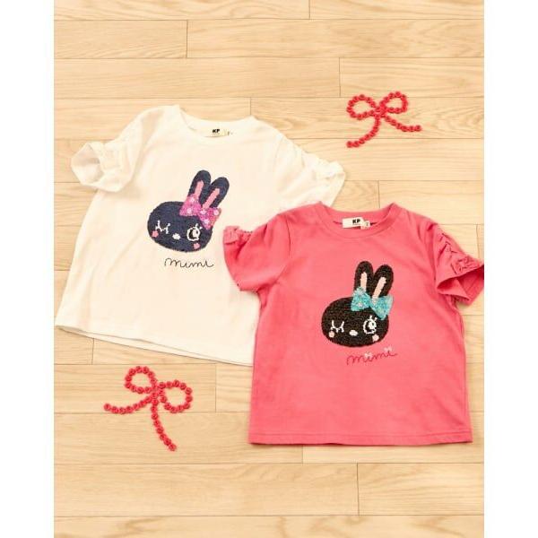 KP KP / ケーピー mimiちゃん スパンコール刺しゅう Tシャツ