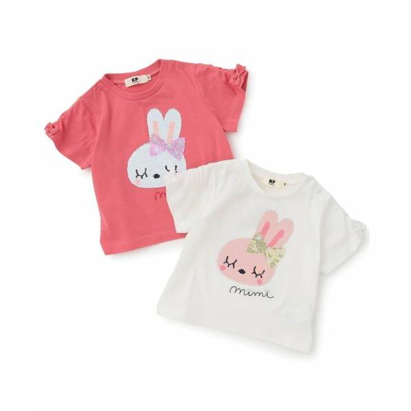 KP KP / ケーピー mimiちゃん スパンコール刺しゅう Tシャツ