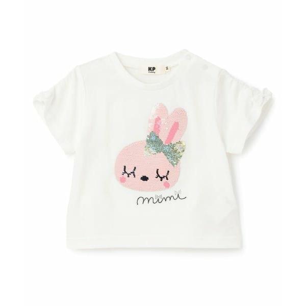 KP KP / ケーピー mimiちゃん スパンコール刺しゅう Tシャツ